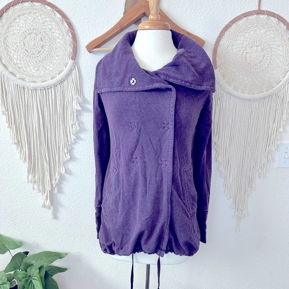 lululemon athletica Tops - Lululemon purple savasana gratitude wrap snap button yoga cardigan size 8 medium